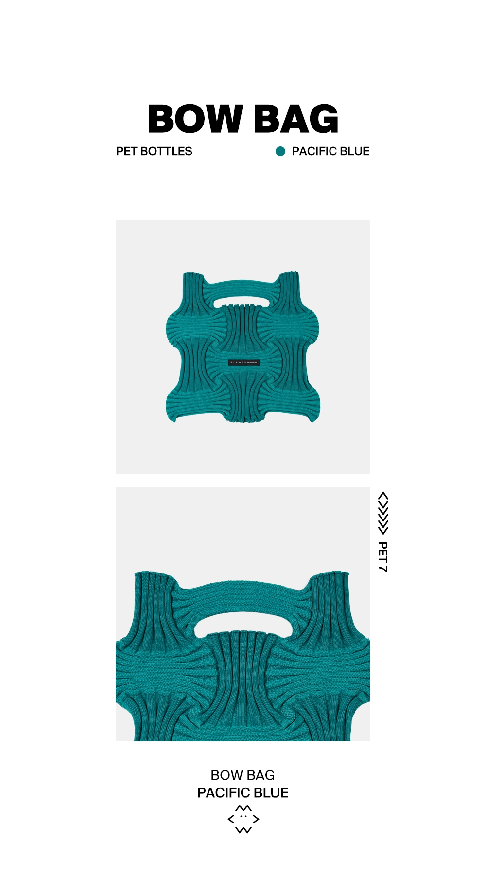 Bow Bag Pacific Blue : PLEATSMAMA: Sustainable Knit Pleats Bag