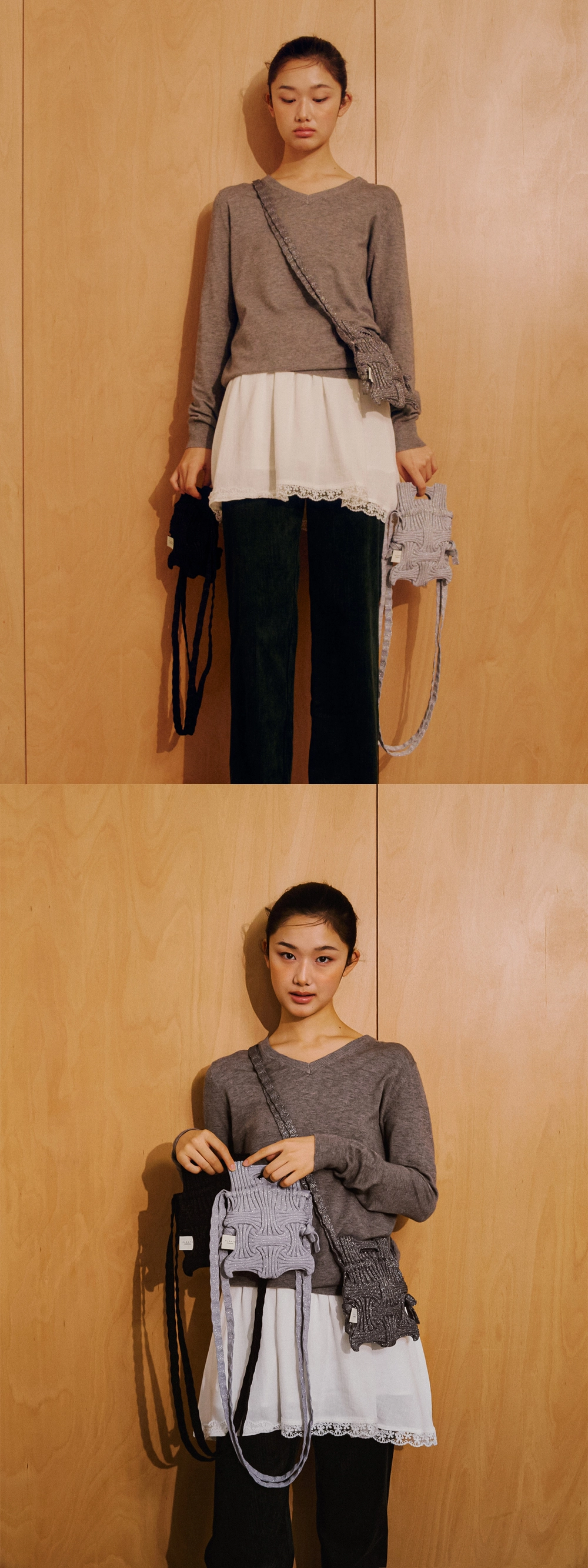 Mini Cross Bow Bag Glitter Silver : PLEATSMAMA: Sustainable