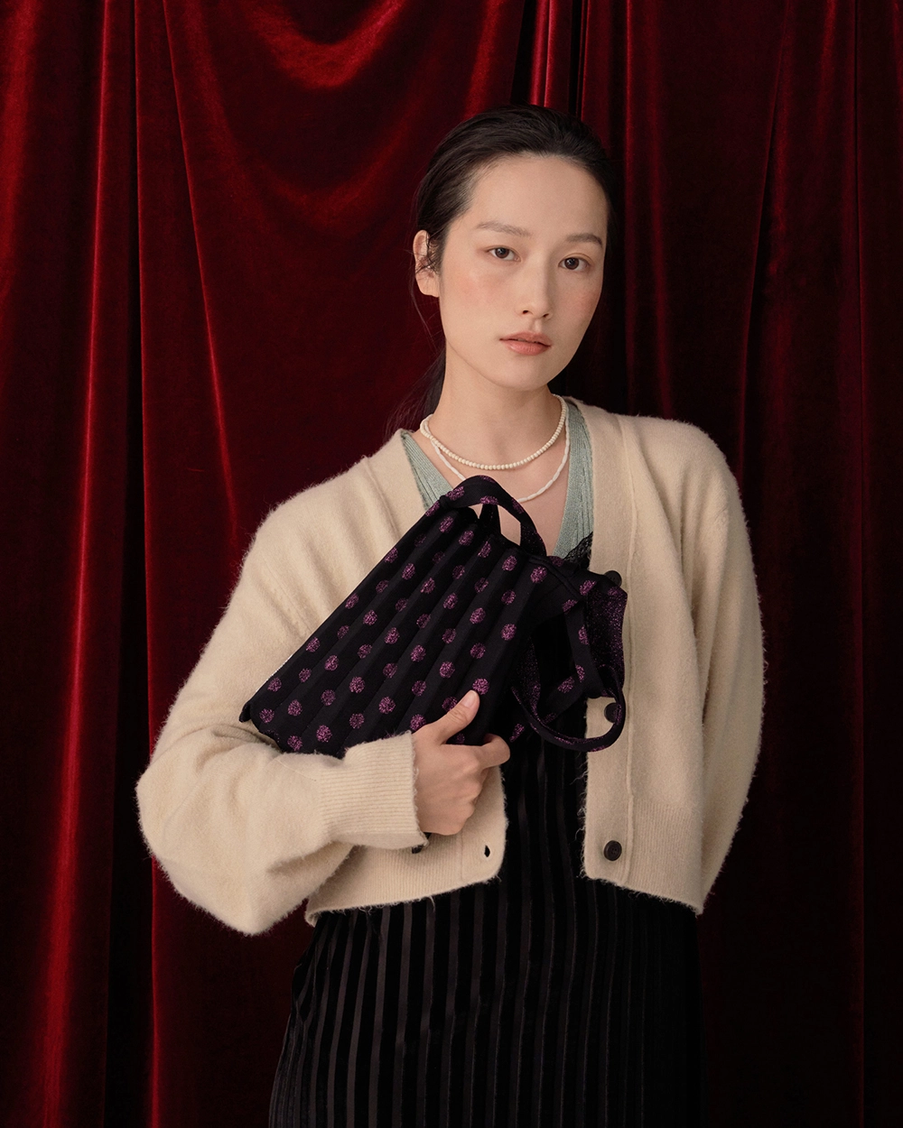 PLEATS MAMA 正規品関税込み MINI SHOULDER GLITTER DOT Mini Shoulder Bag Glitter Pink Dot : PLEATSMAMA: Sustainable