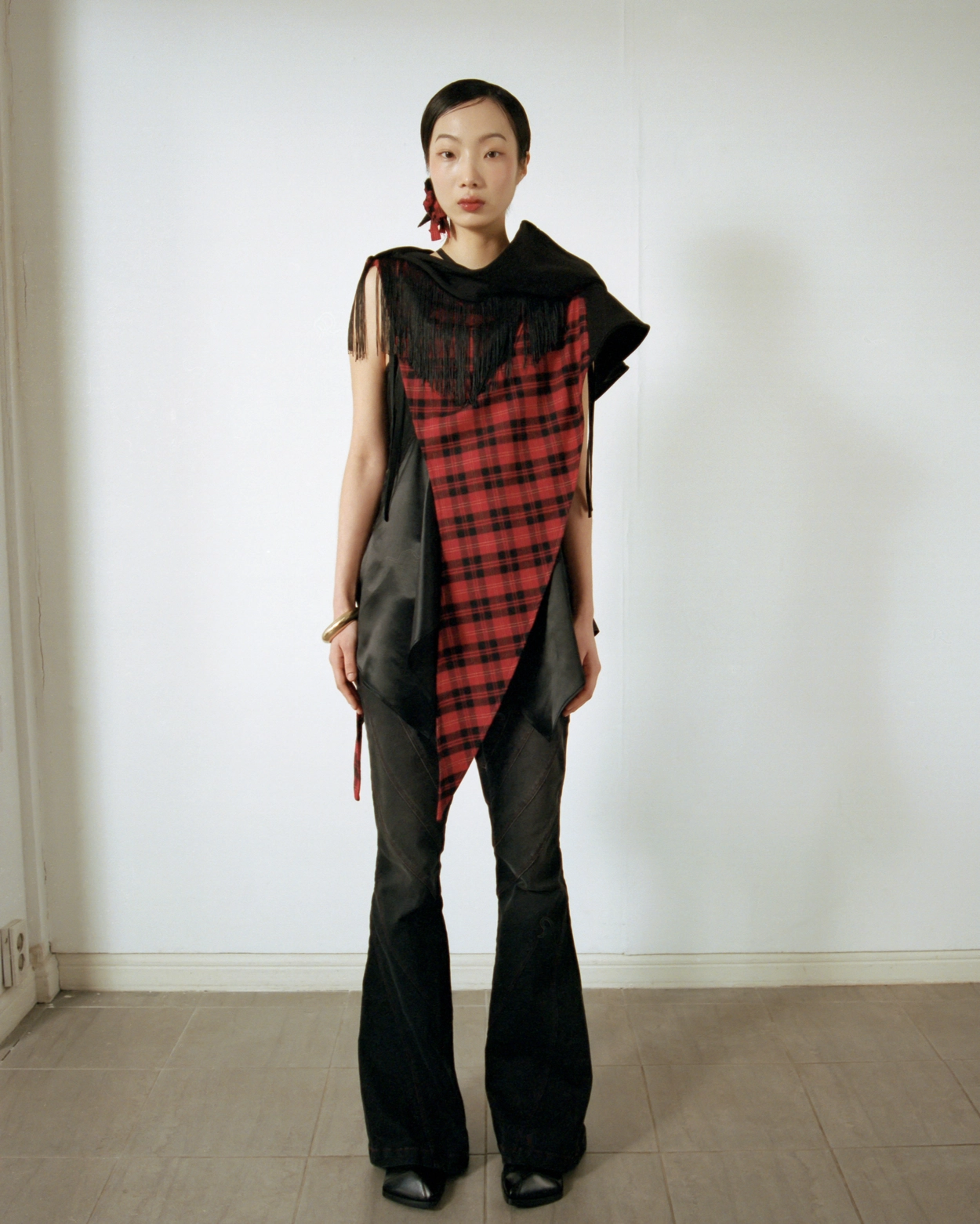 Fringe Hoodie Muffler (Black Terry) *Last piece available
