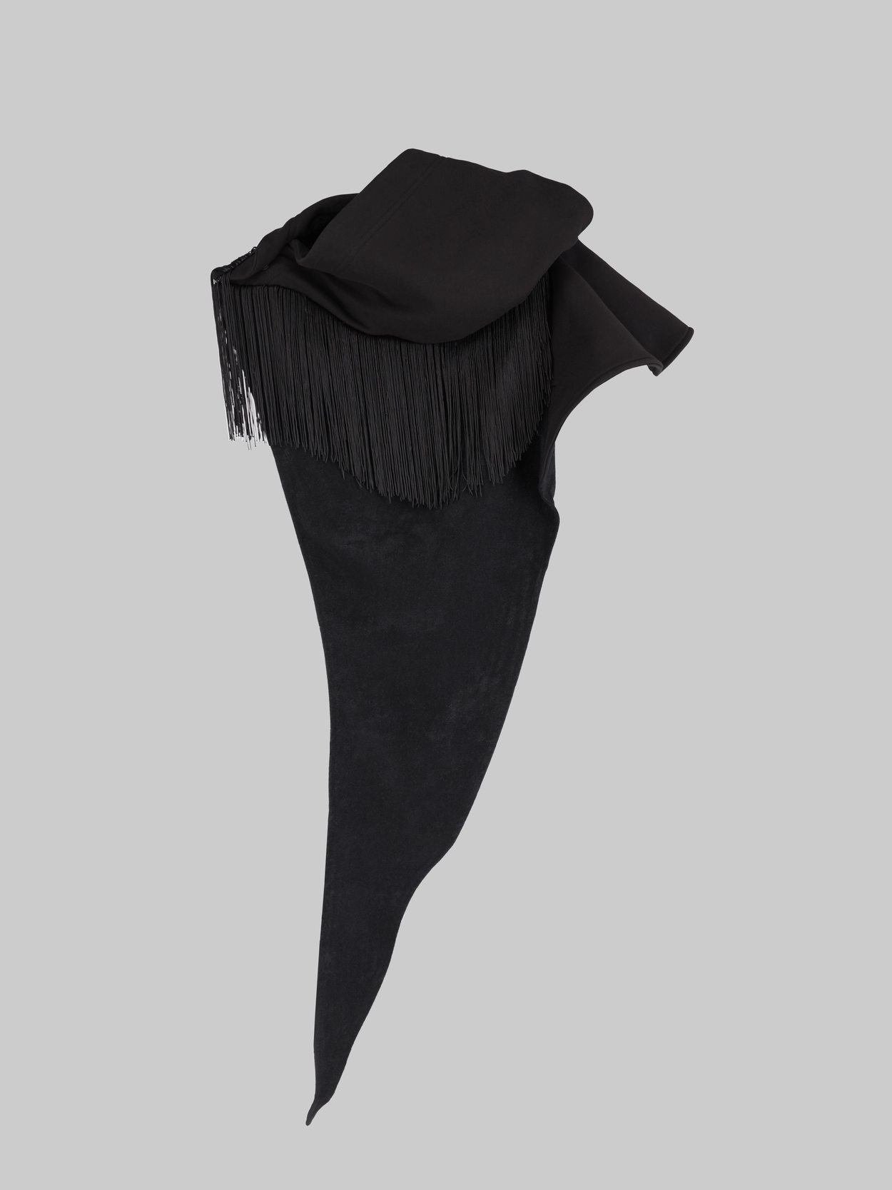 Fringe Hoodie Muffler (Black Terry) *Last piece available