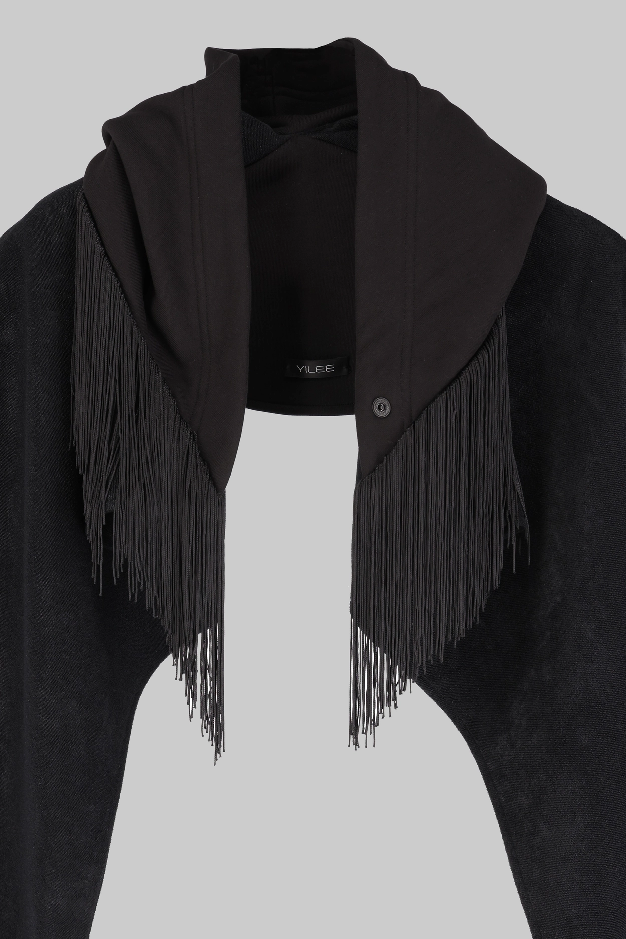 Fringe Hoodie Muffler (Black Terry) *Last piece available