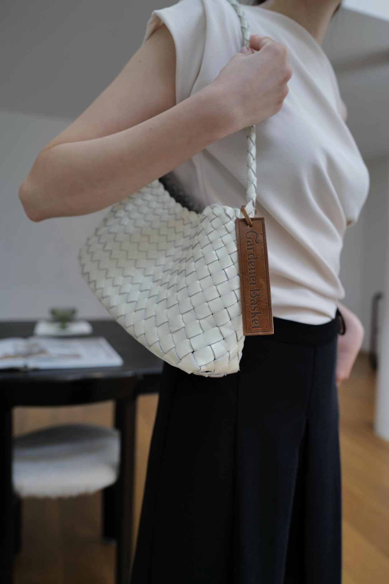 トートバッグ [Graymansion] Garden Basket/Weaving Shoulder Bag (4colors) Gardener Basket_Weaving Tote Bag : 그레이맨션 GREY MANSION