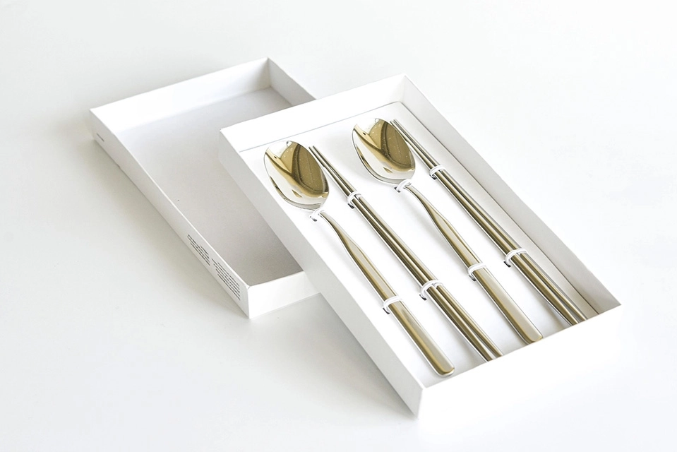 Spoon and Chopstick Set Silver Edition : HORANG JAPAN