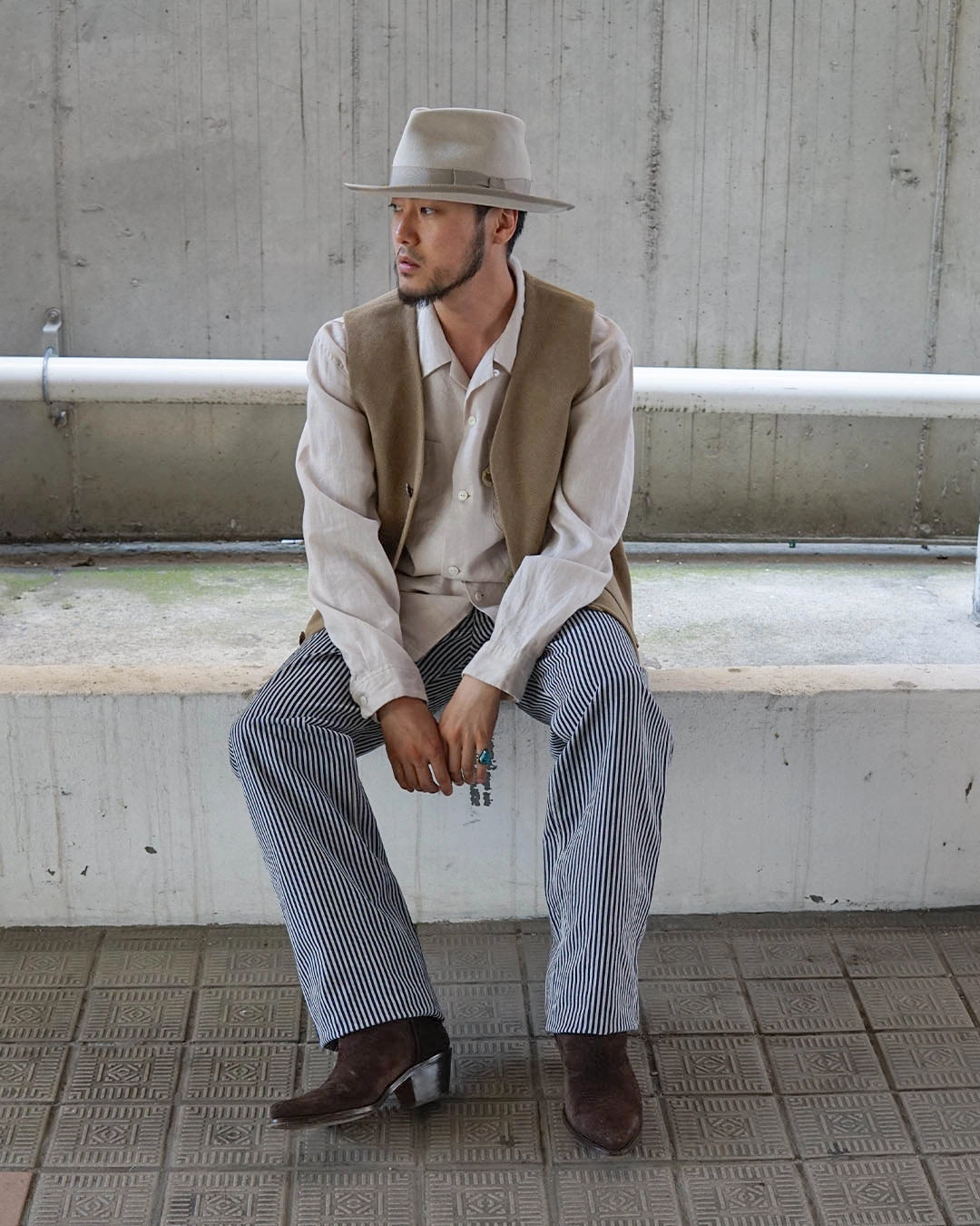 301WP ] Hickory Stripe Painter Pants : Semi Basement General Store