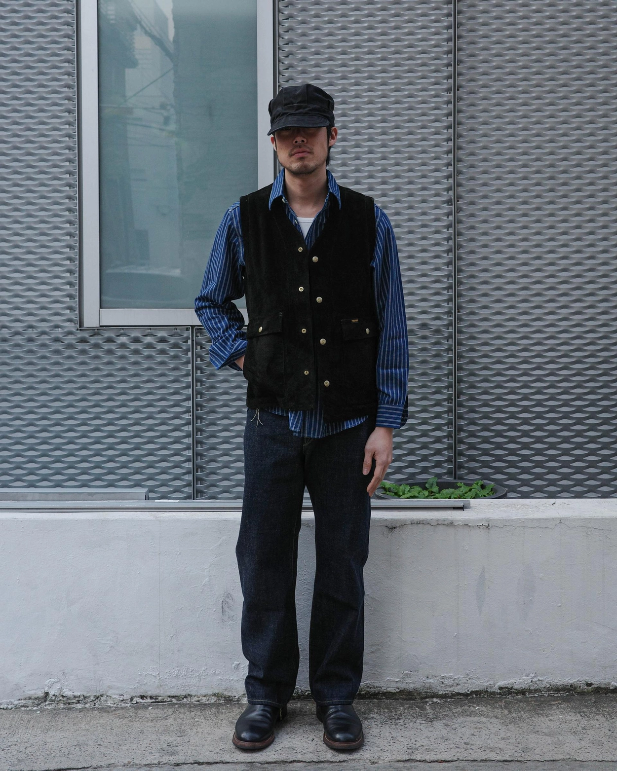 TR-YL07 ] Rancher Steerhide Vest [Rough Out] : Semi Basement