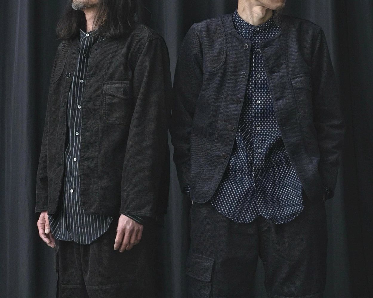 BSFJ-25410 ] Ripple Cord Aim Jacket [Charcoal Black] : Semi Basement  General Store