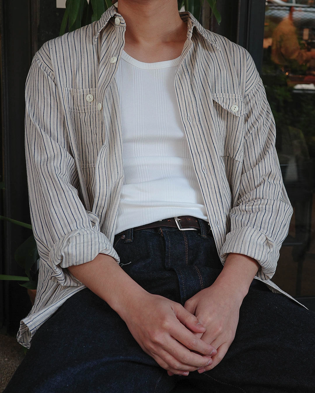 오즈온 벨로아 레이스 포인트 레이어드 큐빅 탑 탱크탑 슬리브리스 | 후루츠패밀리, image size:1080x1350