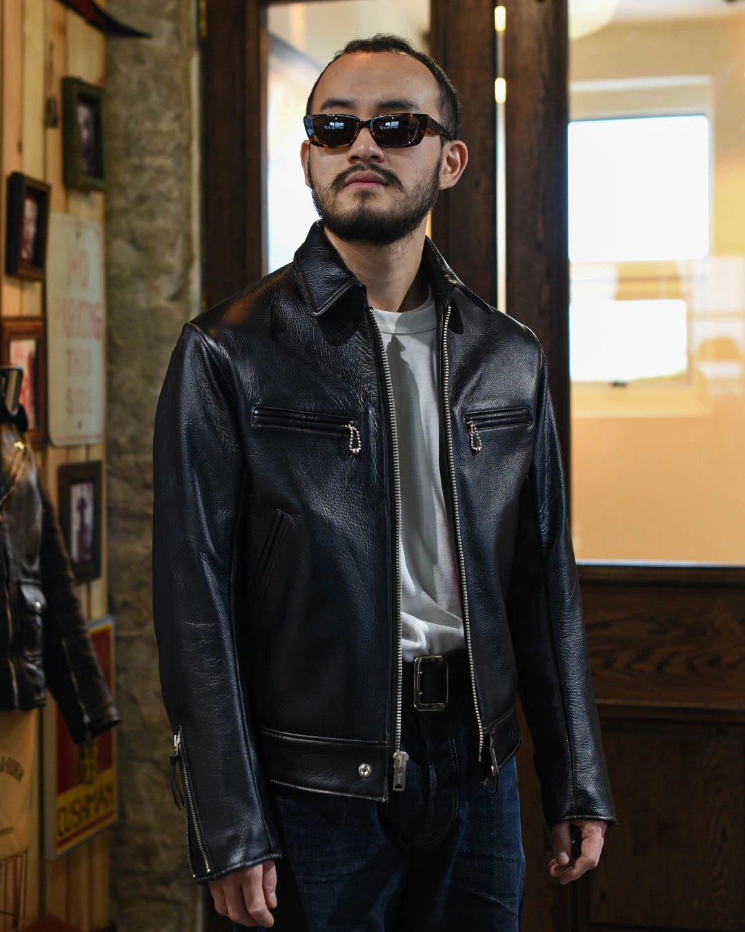 TMJ2336 ] BECK '' THUNDERBIRD Ⅱ'' Deer Skin Black Leather