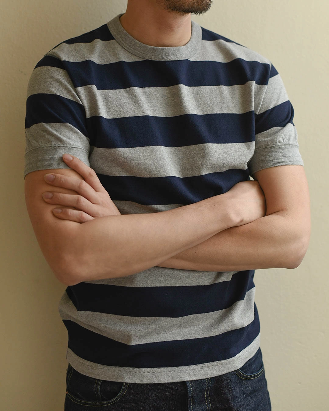 トップス PANEL BORDER S/S T-SHIRT (NAVY) トップス PANEL BORDER S/S T-SHIRT (NAVY) トップス PANEL