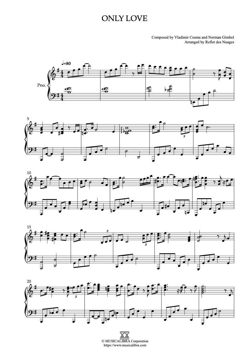 PIANO SOLO 楽譜] Only Love ピアノ 編曲 楽譜 : MUSICALIBRA JAPAN