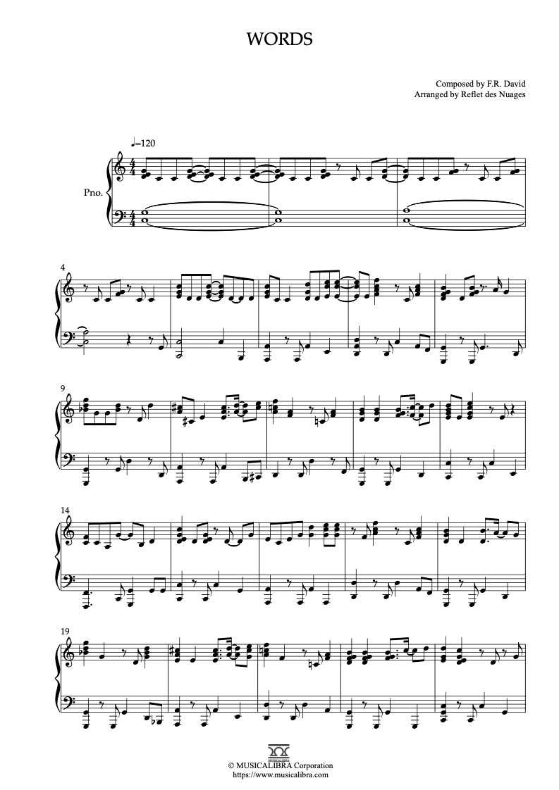 PIANO SOLO SHEET MUSIC] Words : MUSICALIBRA