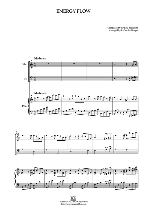 Trio Score Ryuichi 延ばす Sakamoto 楽譜 