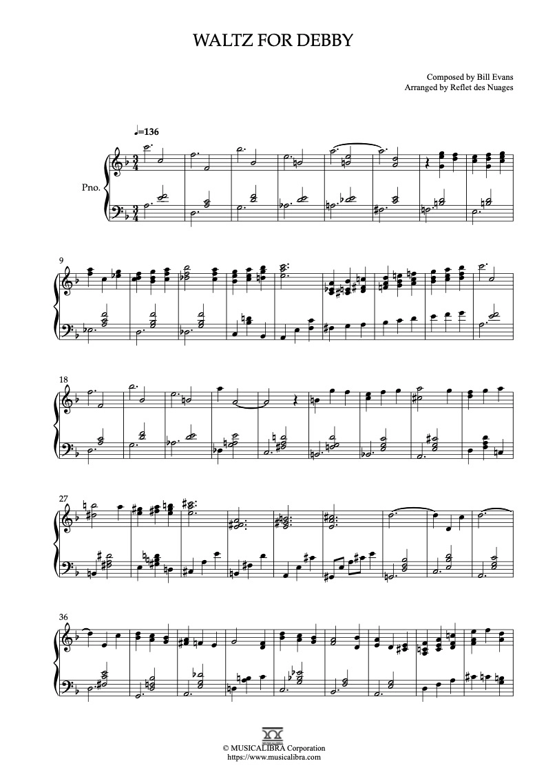 邦楽 waltz for debby 邦楽 waltz for debby Waltz for Debby – Bill Evans Sheet Music for