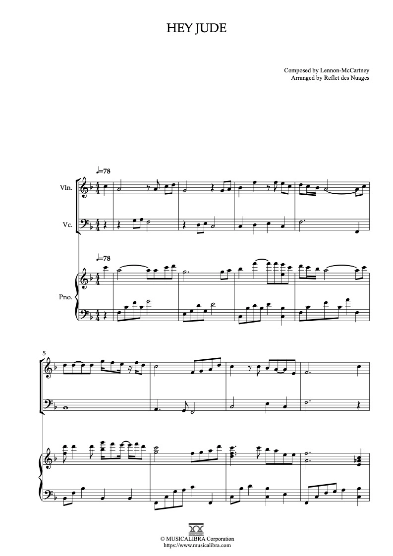 TRIO 楽譜] Jesu, Joy of Man's Desiring - ヴァイオリン