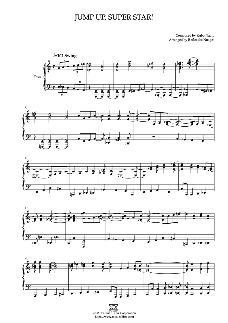 PIANO SOLO 楽譜] Jump Up, Super Star! ピアノ 編曲 楽譜
