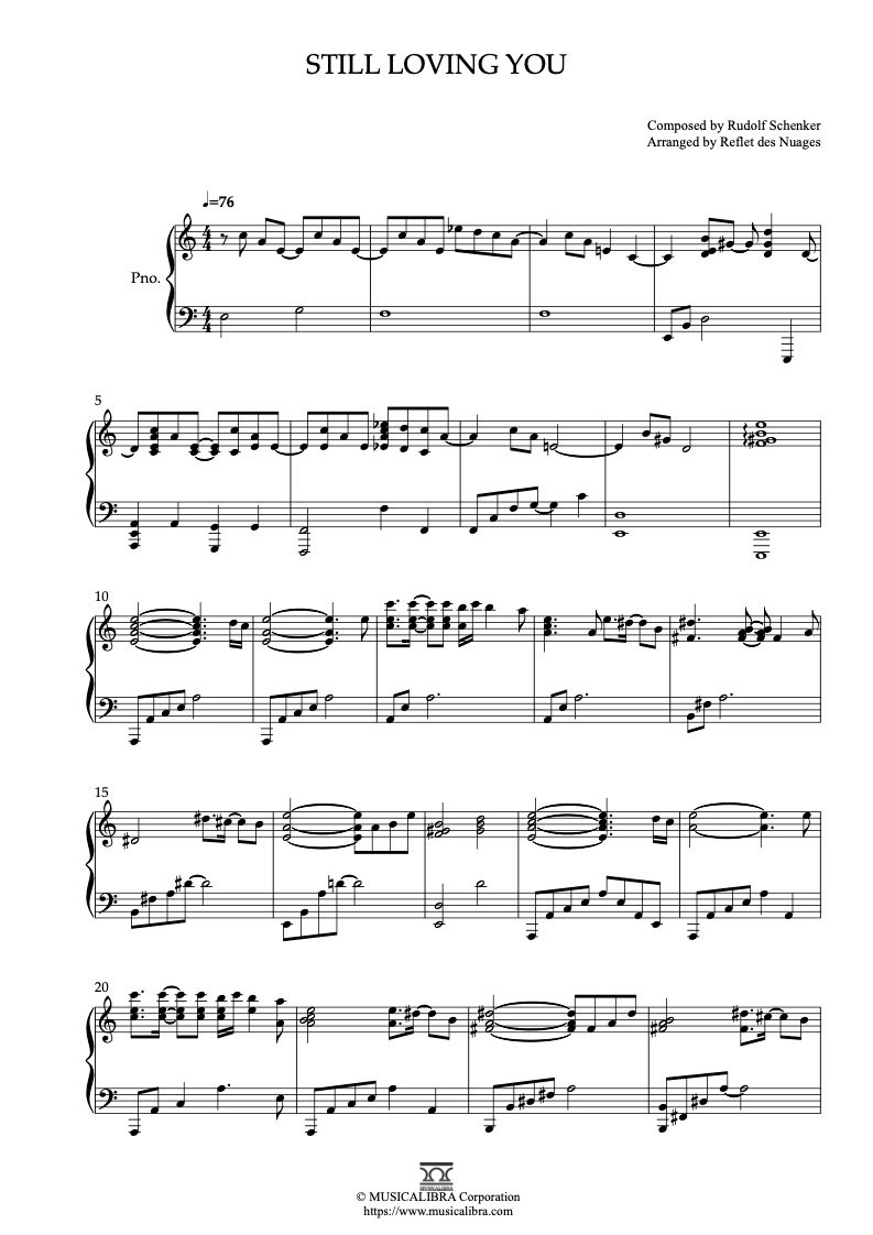 PIANO SOLO SHEET MUSIC] Still Loving You MUSICALIBRA
