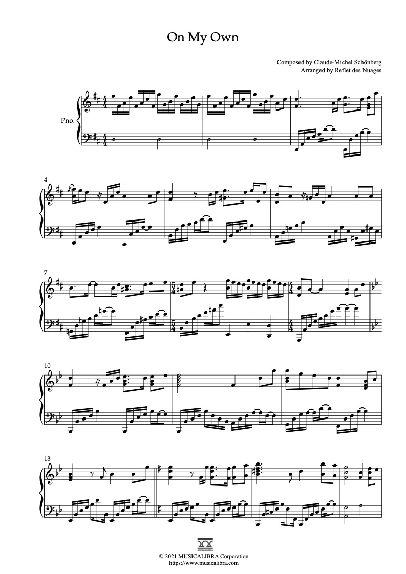 譜 MUB834 輸入 「レ・ミゼラブル」より オン・マイ・オウン／民衆の歌 ／ ミュージックエイト 譜 MUB834 輸入 「レ・ミゼラブル」より オン・マイ・オウン／民衆の歌