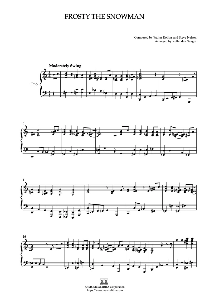 frosty the snowman | piano christmas sheet music