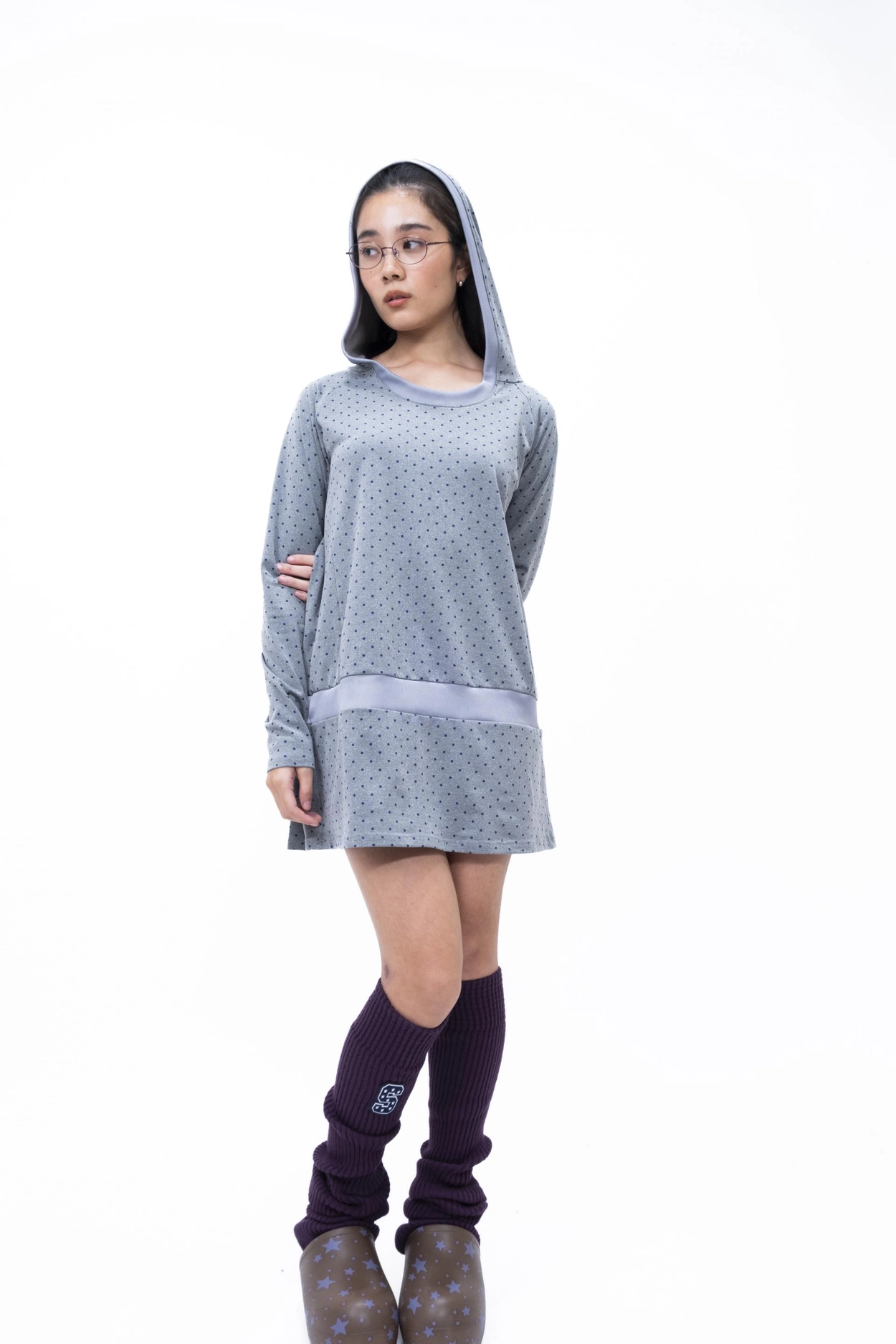 shalomclub MOLA DOT HOODY DRESS 韓国　ドット MOLA DOT HOODY DRESS : @s.h.a.l.o.m.c.l.u.b