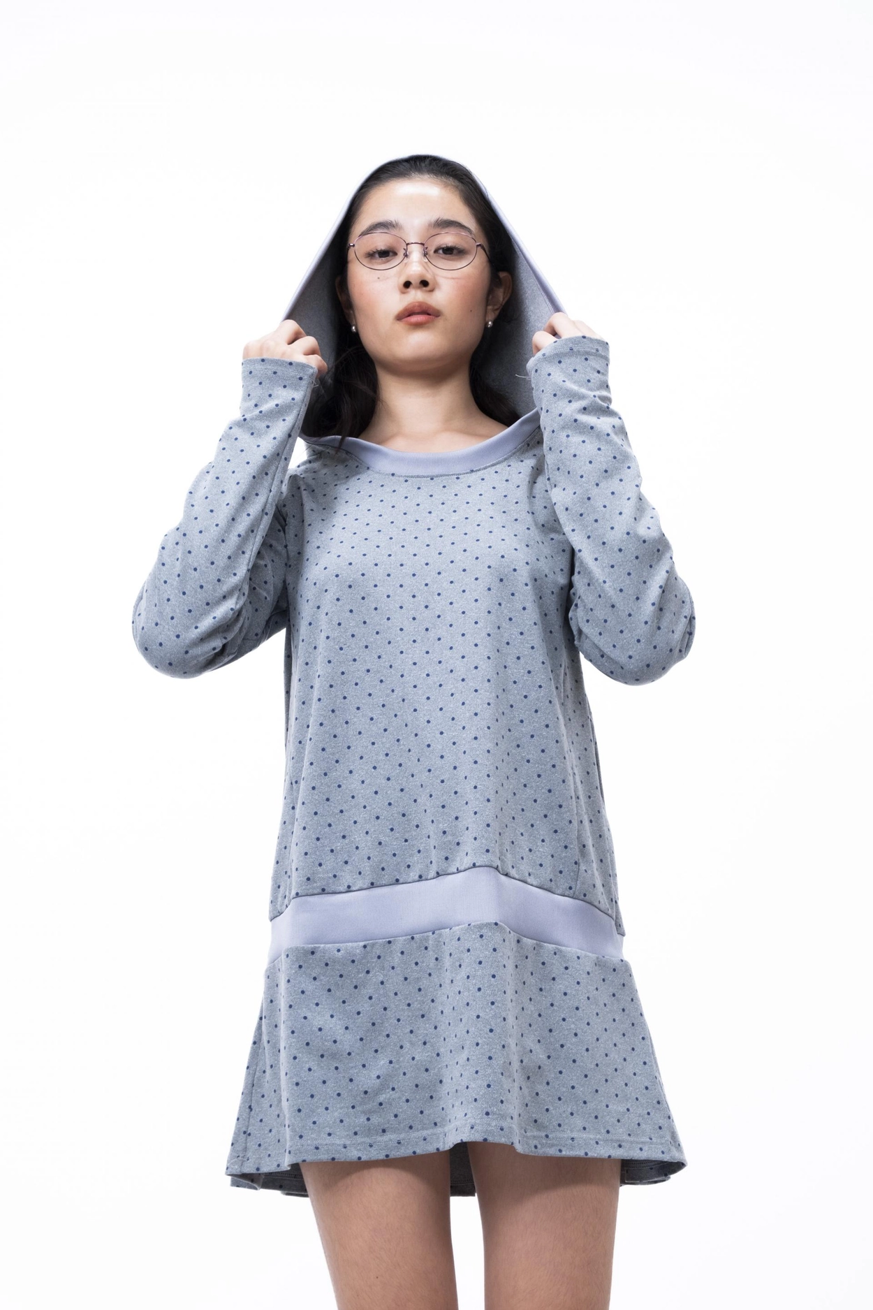 shalomclub MOLA DOT HOODY DRESS 韓国　ドット MOLA DOT HOODY DRESS : @s.h.a.l.o.m.c.l.u.b