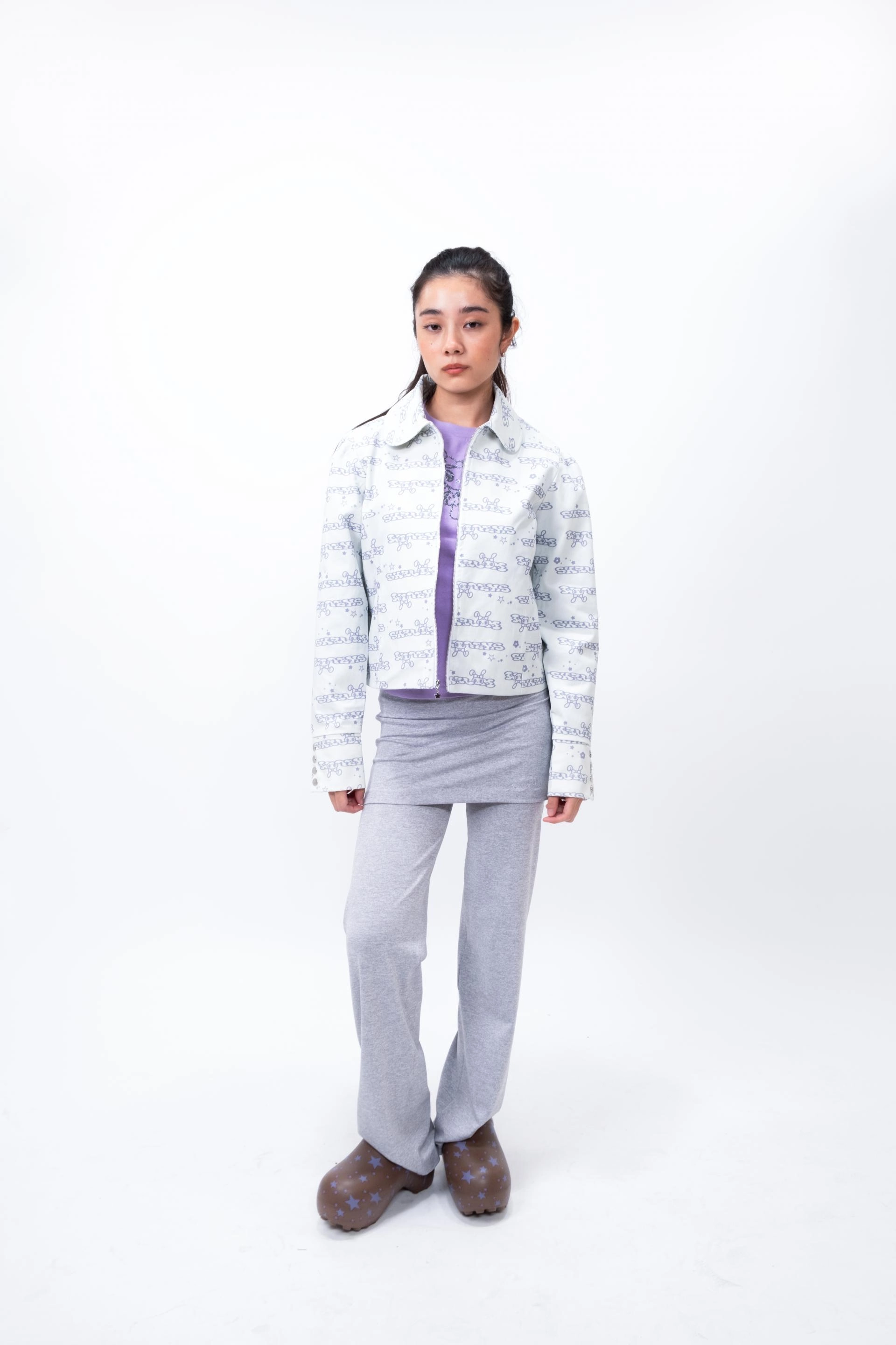 STRETCHING PLEATS PANTS GRAY : SHALOM