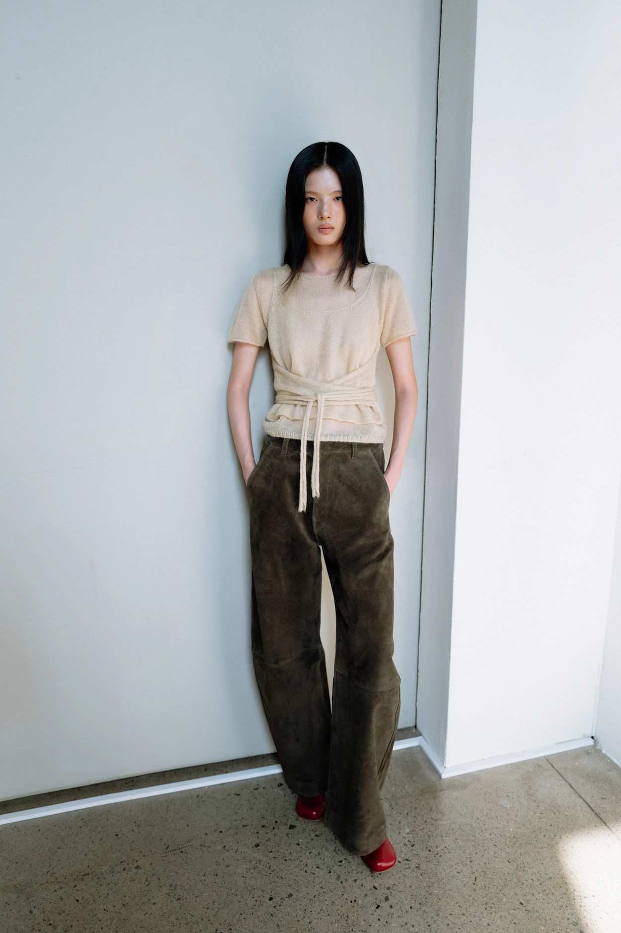 Mohair Wrap Sleeveless (Yellow / Khaki / Dark Gray) : MONOHA