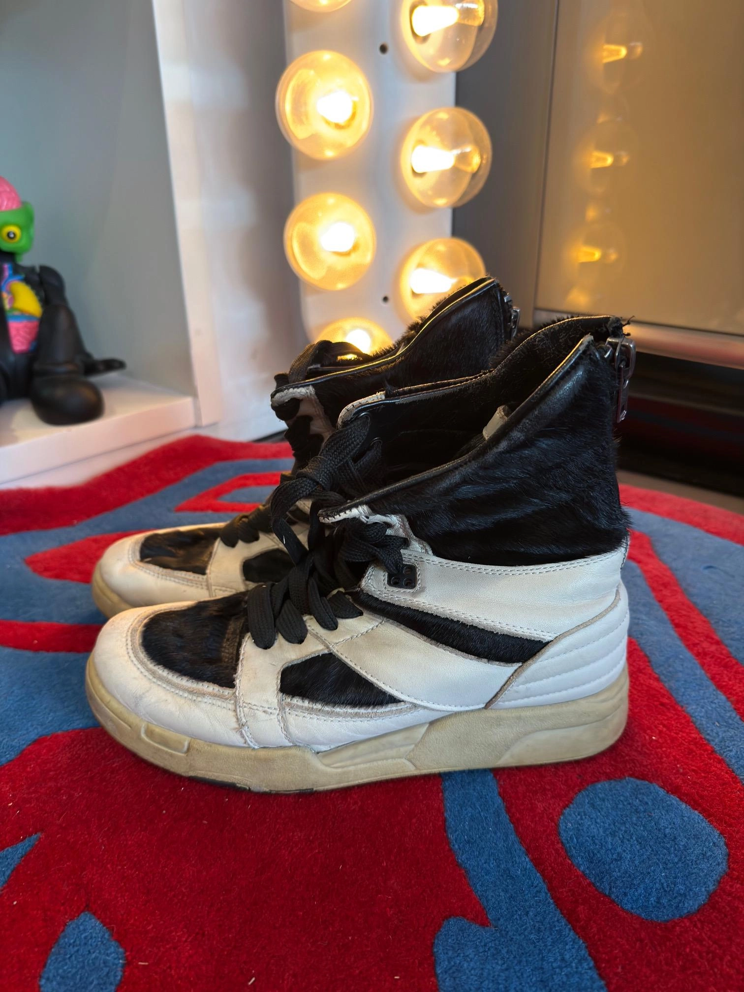 DIET BUTCHER SLIM SKIN WHITE AND BLACK high top sneaker : DREAM 