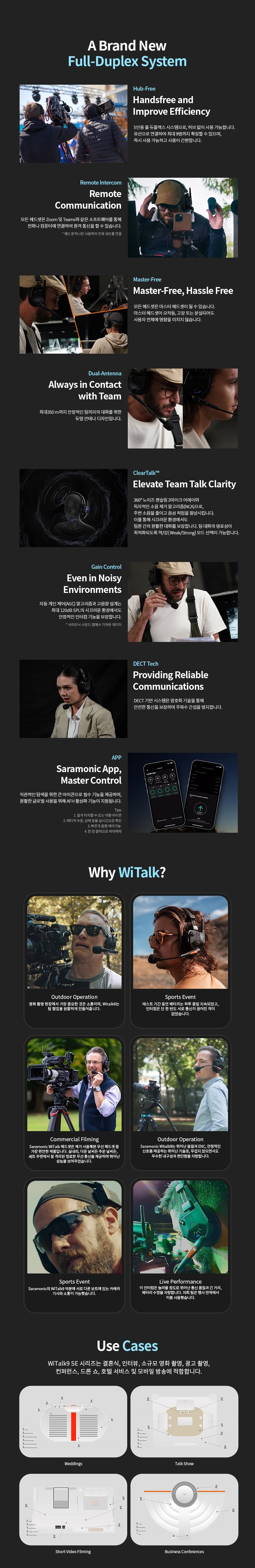 사라모닉 인터컴 대여 Saramonic WiTalk9 SE 5개 세트 상세 정보 2