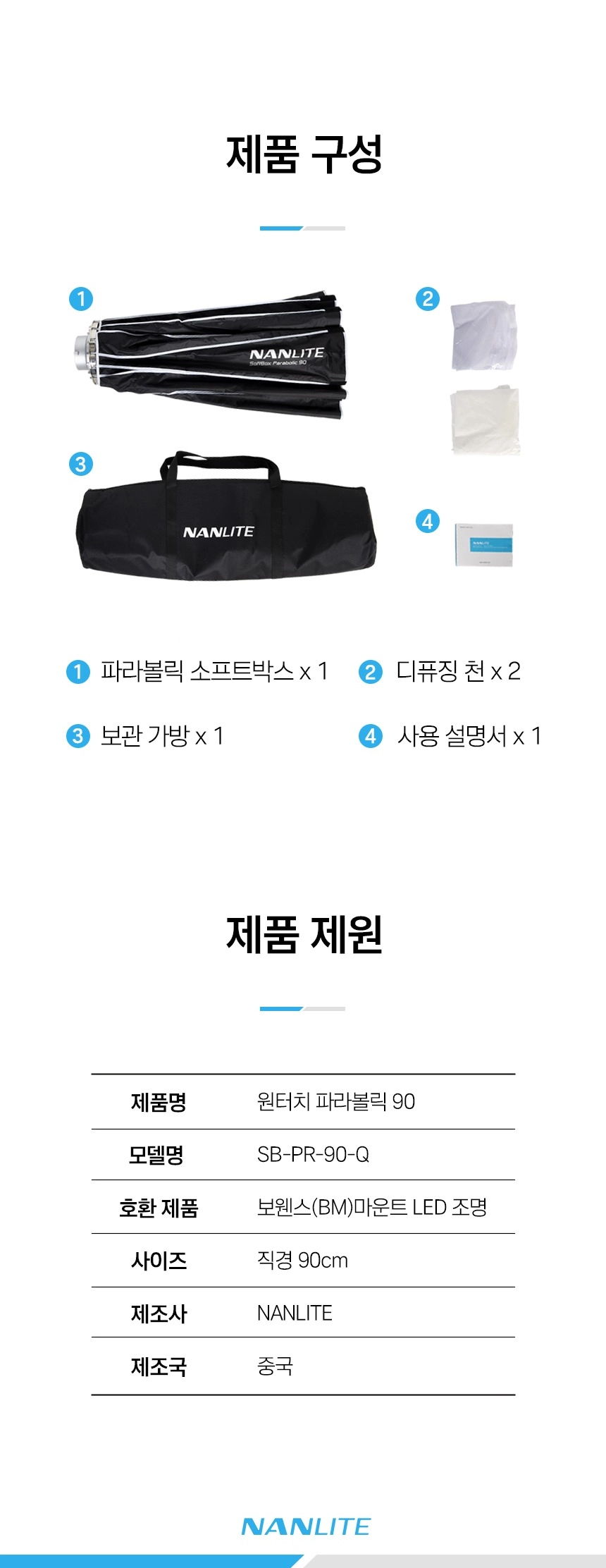 난라이트 NANLITE SB-PR-90-Q 원터치 파라볼릭 90 소프트박스 상세 정보 3