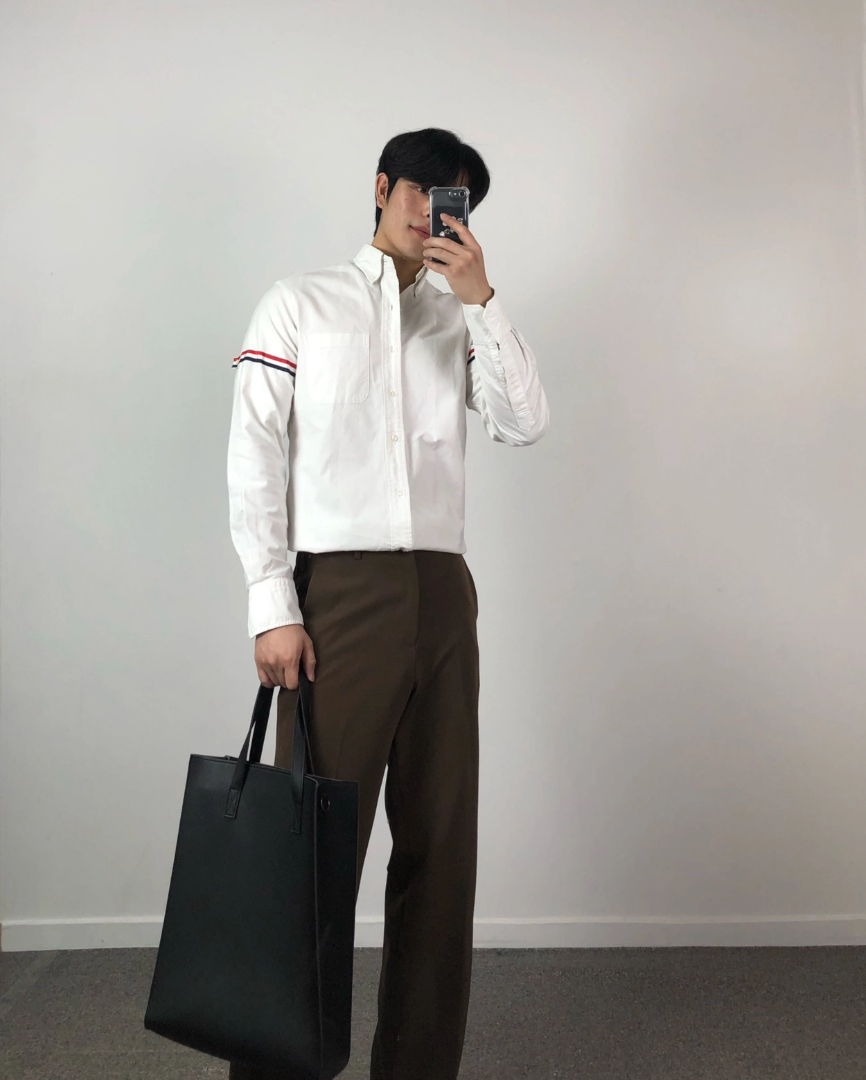 톰브라운 정품 암밴드 옥스포드 셔츠 화이트 : 다니엘클로젯