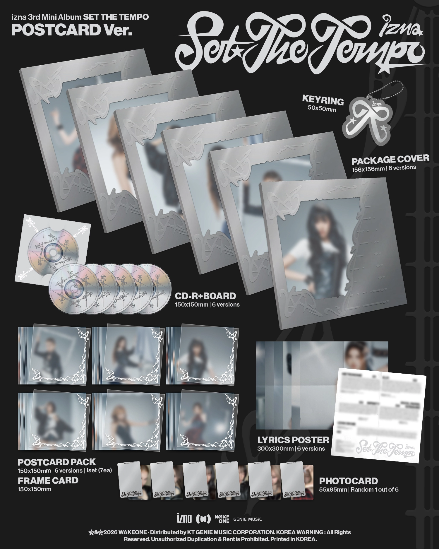 izna イズナ SET THE TEMPO music&drama セット izna (이즈나) - SET THE TEMPO [POSTCARD Ver.] [6종 세트] : 뮤직앤