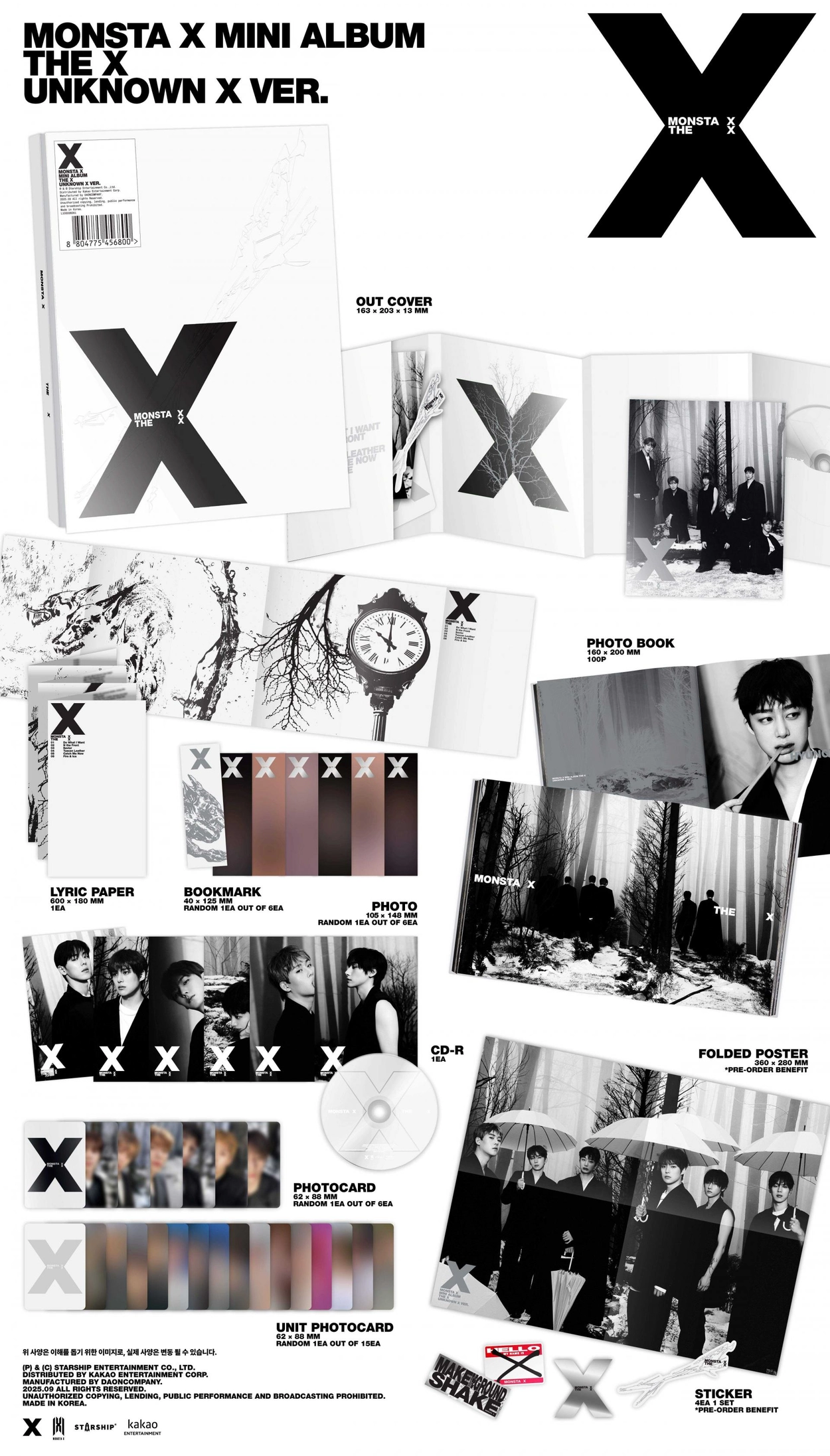 SET] MONSTA X (몬스타엑스) - MINI ALBUM : THE X : Music&Drama