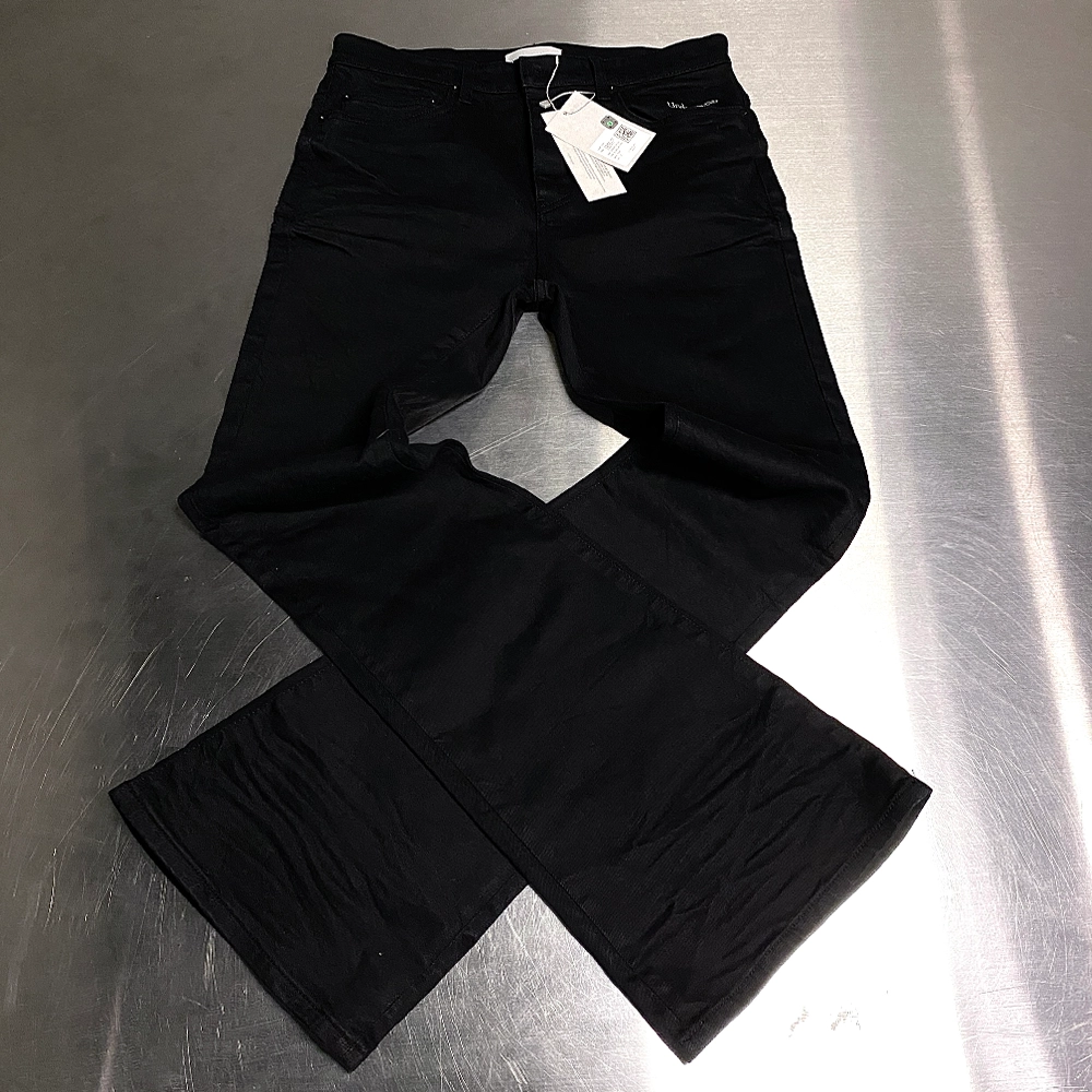 MU.30 Anti Fxxking Logo Play Stretch Flare Black Jeans : Undermycar
