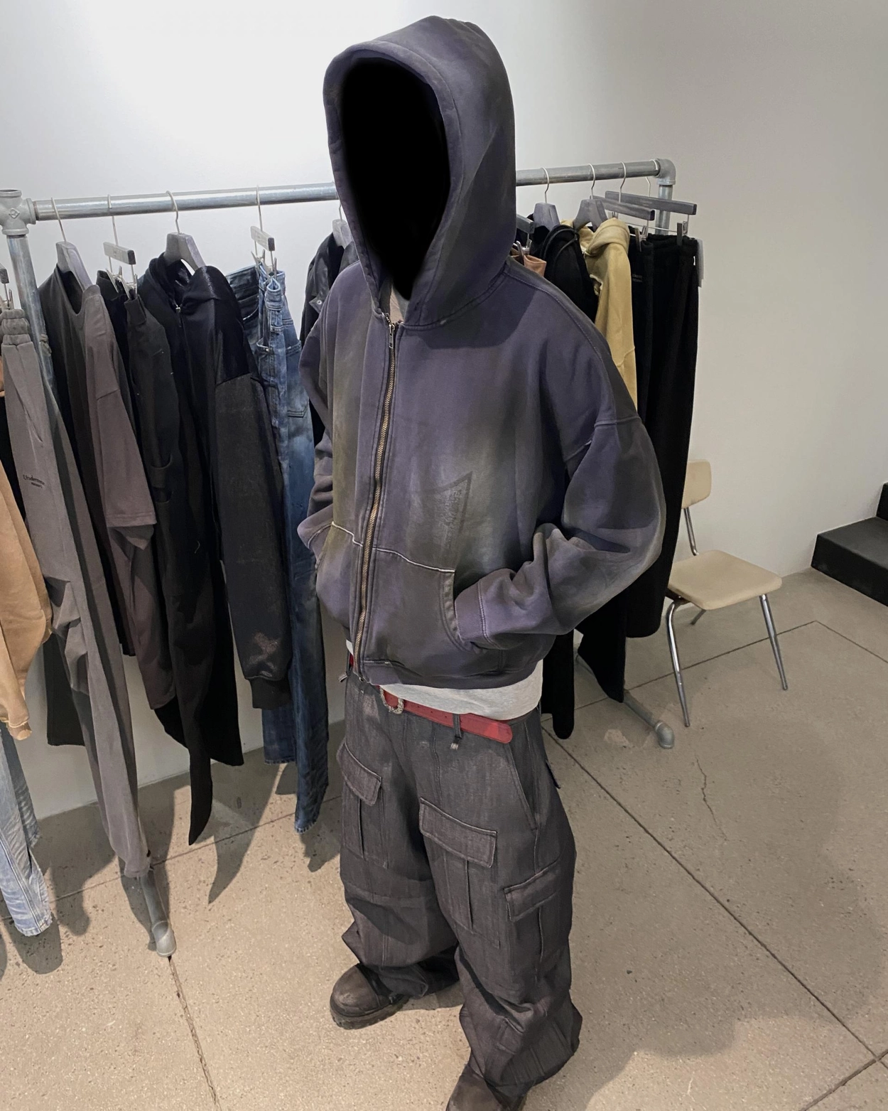 【Undermycar】25ss Silent Saints In Multi Iron CroSS Hoodie 25SS SILENT SAINTS IN MULTI IRON CROSS ZIPPED HOODIE