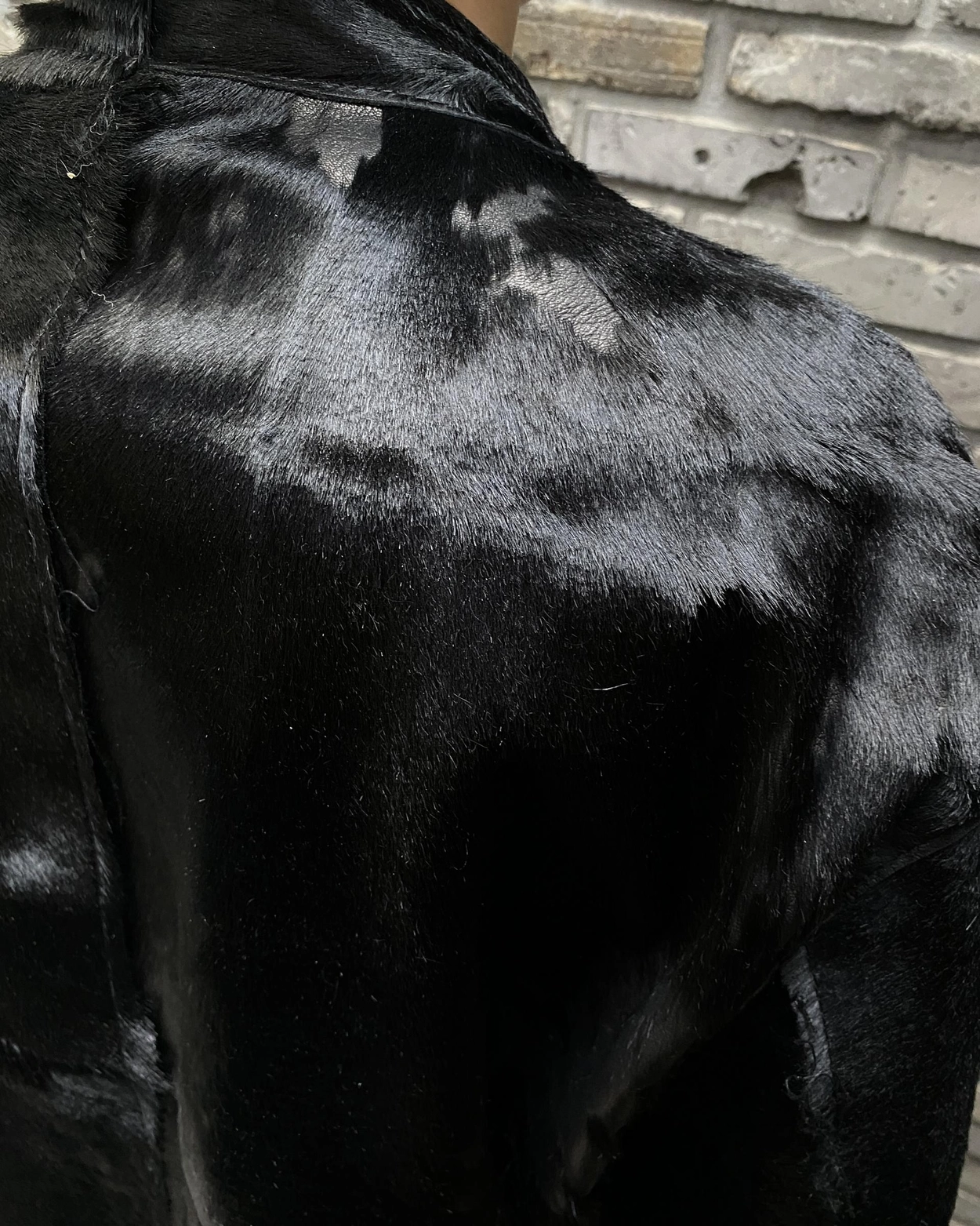 ★人気【Undermycar】INDIAN GOAT HAIR BLOCKED RIDER JACKE.T★ 25SS INDIAN GOAT HAIR BLOCKED RIDER JACKET - GOAT BLACK