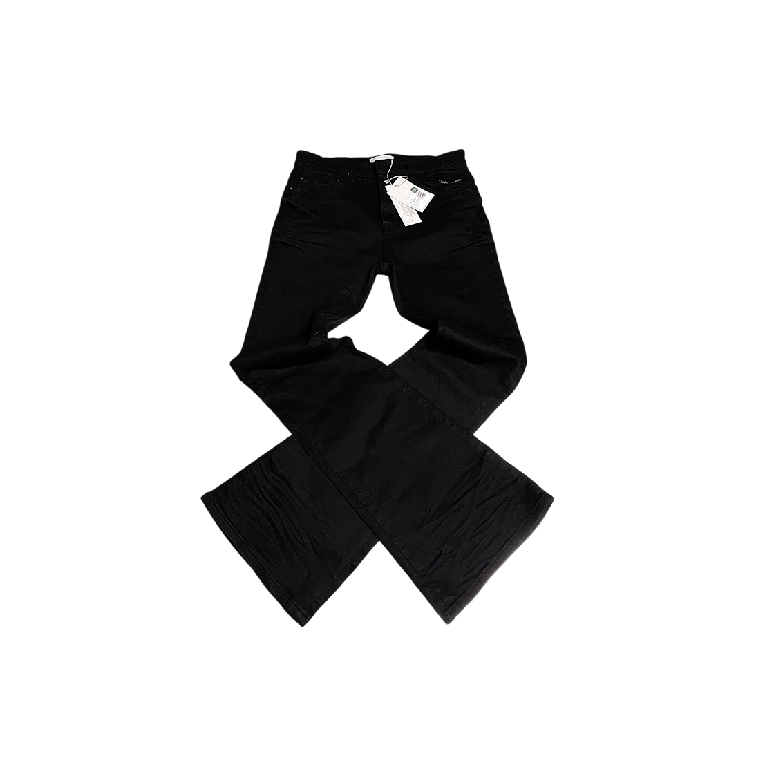 MU.30 Anti Fxxking Logo Play Stretch Flare Black Jeans : Undermycar