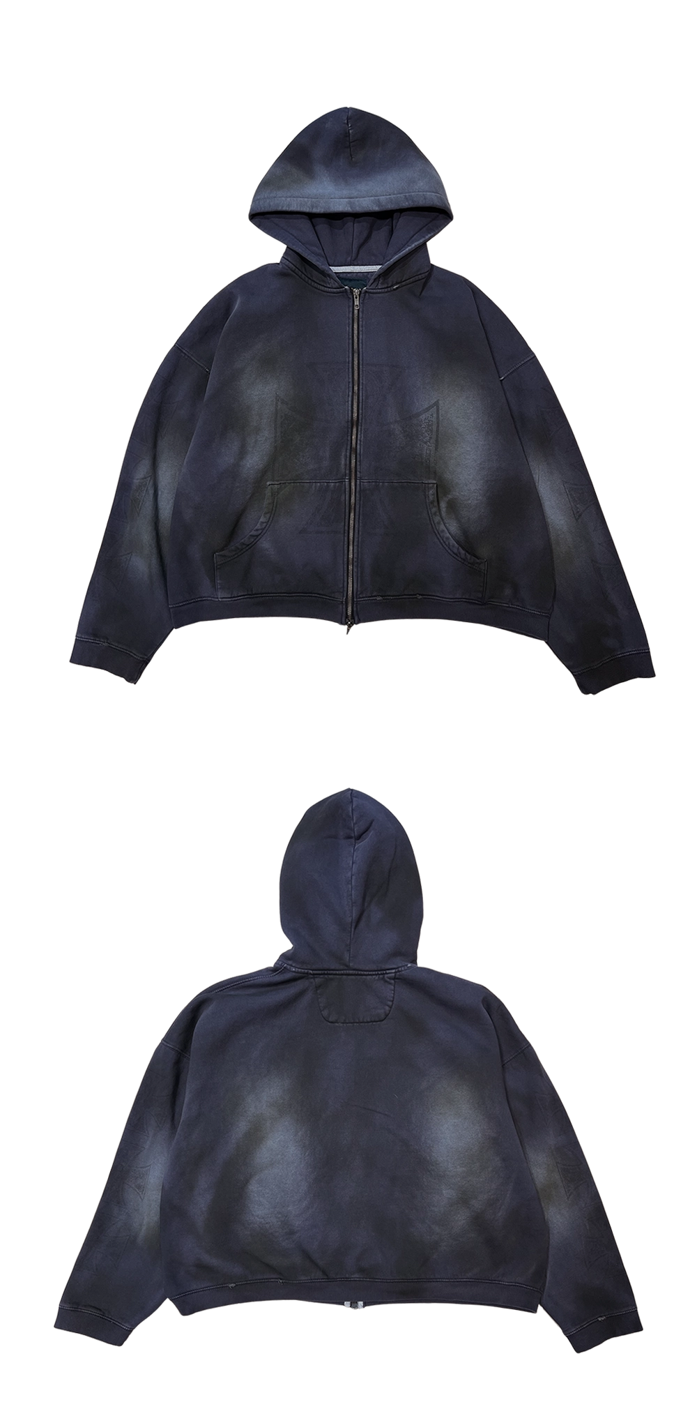 【Undermycar】25ss Silent Saints In Multi Iron CroSS Hoodie UNDERMYCAR] 25SS SILENT SAINTS IN MULTI IRON CROSS ZIPPED