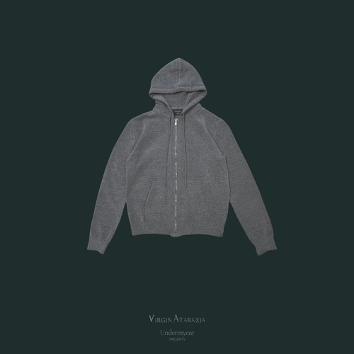 【Undermycar】Burning Wasteland Multi Patched Zipped Hoodie Undermycar AGED MULTI PATCH DIRTY MELANGE ZIPPED HOODIE