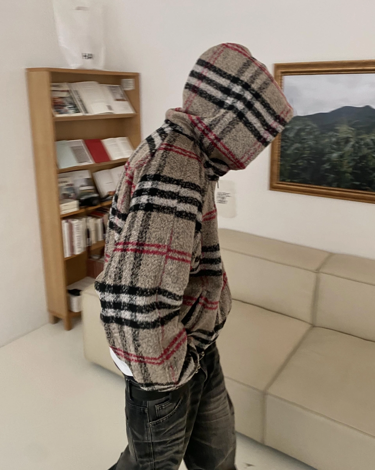 【Undermycar】London Heritage Check Fleece Hooded Jacket LONDON HERITAGE CHECK FLEECE HOODED JACKET - LONDON HERITAGE