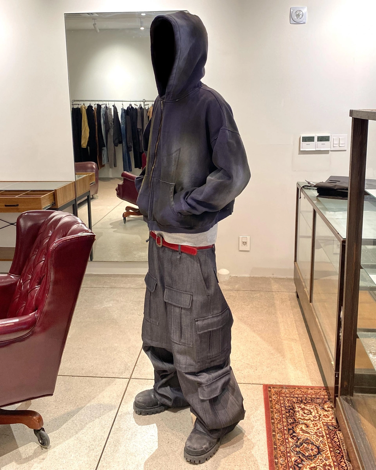 【Undermycar】25ss Silent Saints In Multi Iron CroSS Hoodie 25SS SILENT SAINTS IN MULTI IRON CROSS ZIPPED HOODIE