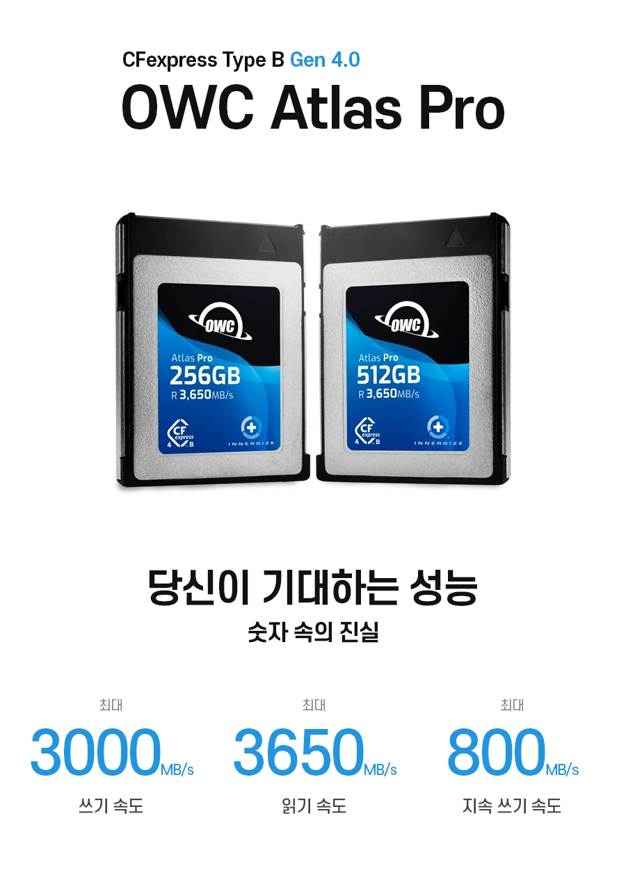 その他 OWC Atlas Pro CFexpress Type B (512GB) OWC 2TB Atlas Ultra CFexpress 4.0 Type B Memory OWCCFXB4U02000