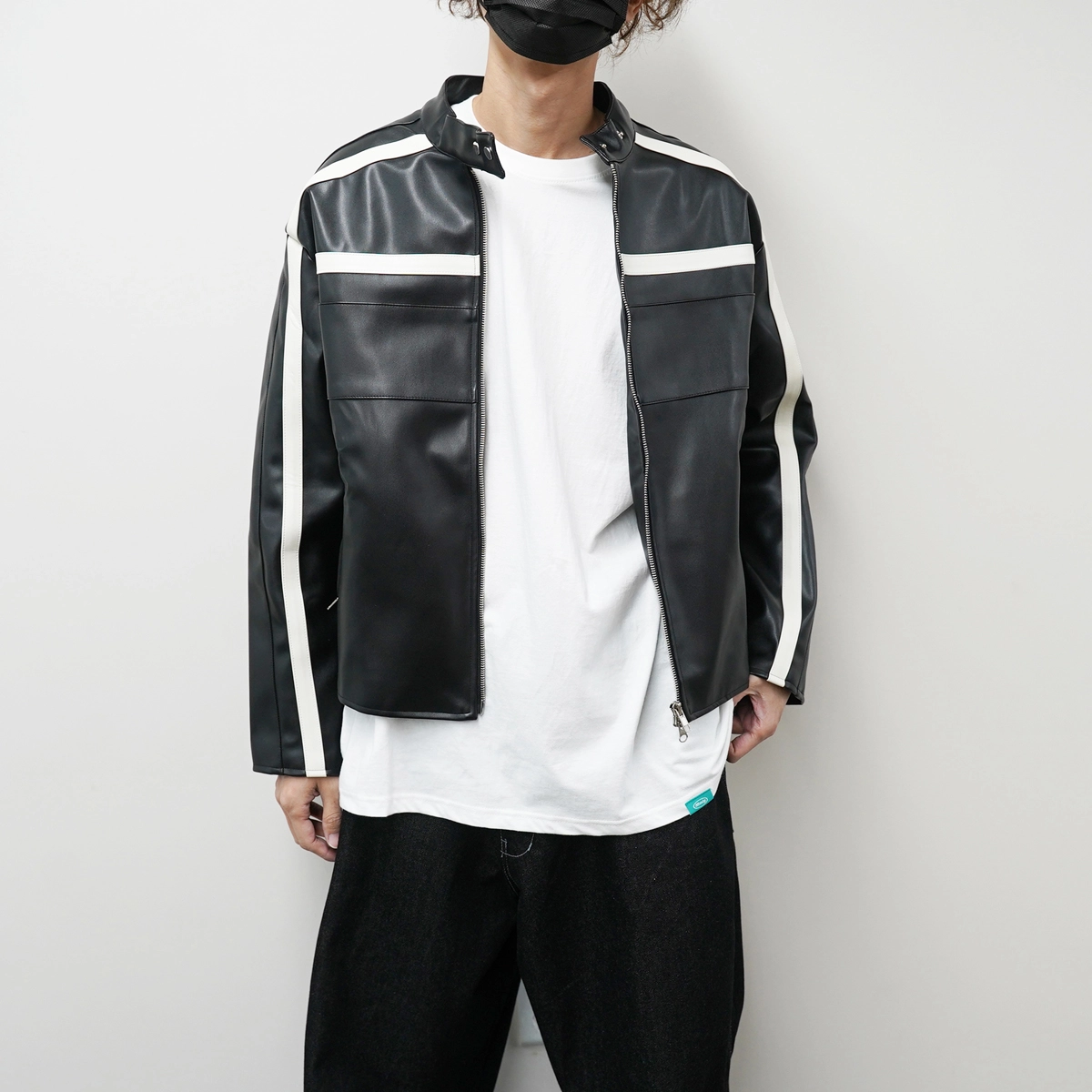 ジャケットその他 IONSEOUL Racing Crop Biker Jacket (3 colors) 4JH002 바이커 크롭 레더 자켓