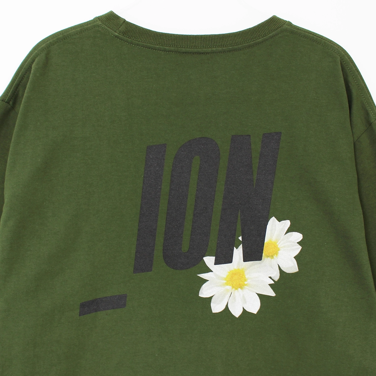 IONSEOUL Flower Big Logo Long-sleeve T-shirt (Forest Khaki