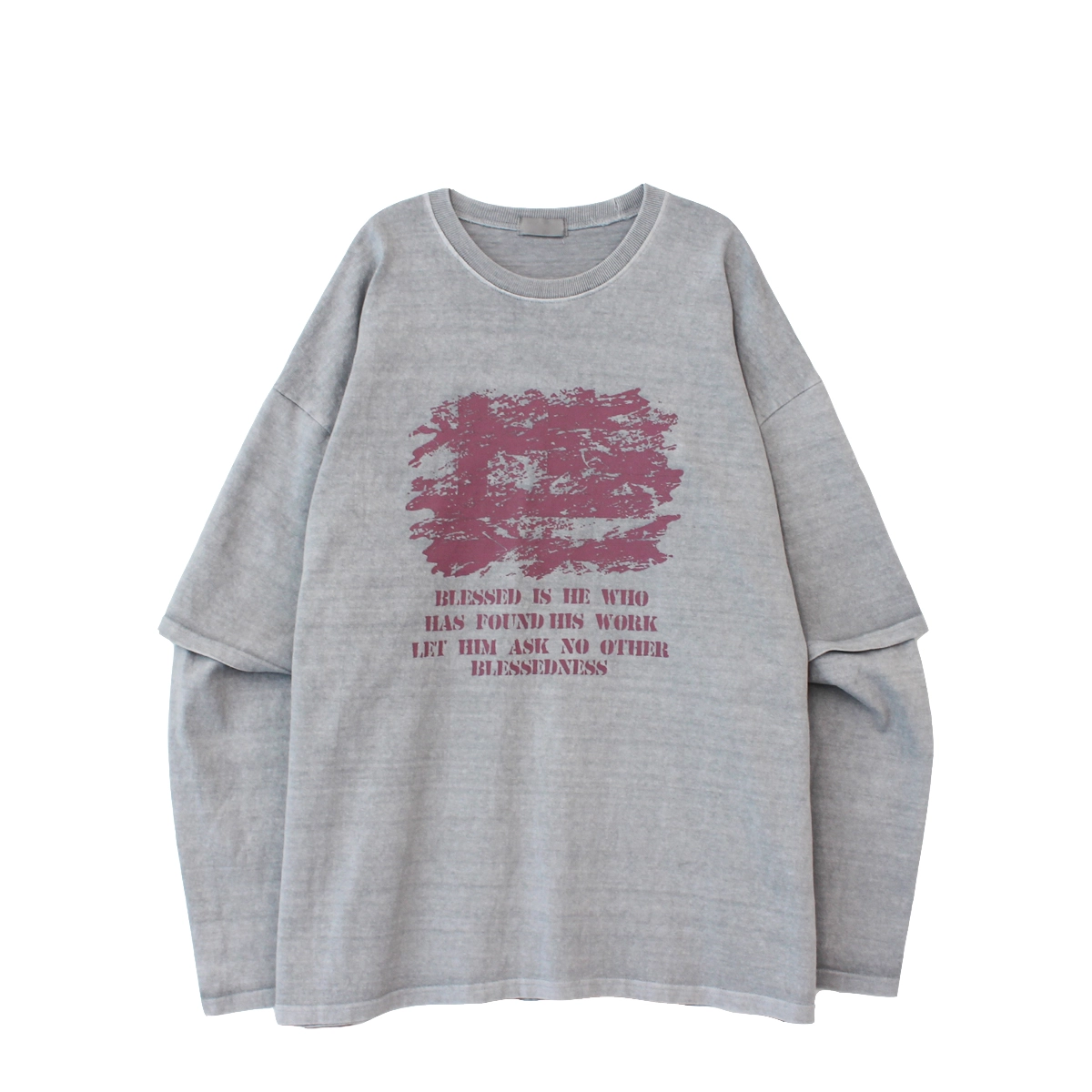 【IONSEOUL】Link Pigment Layered Long Sleeve T-Shirt 4JH202 플래그 레이어드티