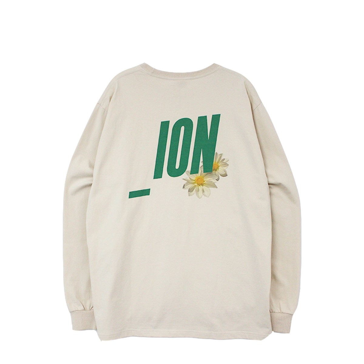 IONSEOUL Flower Big Logo Long-sleeve T-shirt (Sahara Beige
