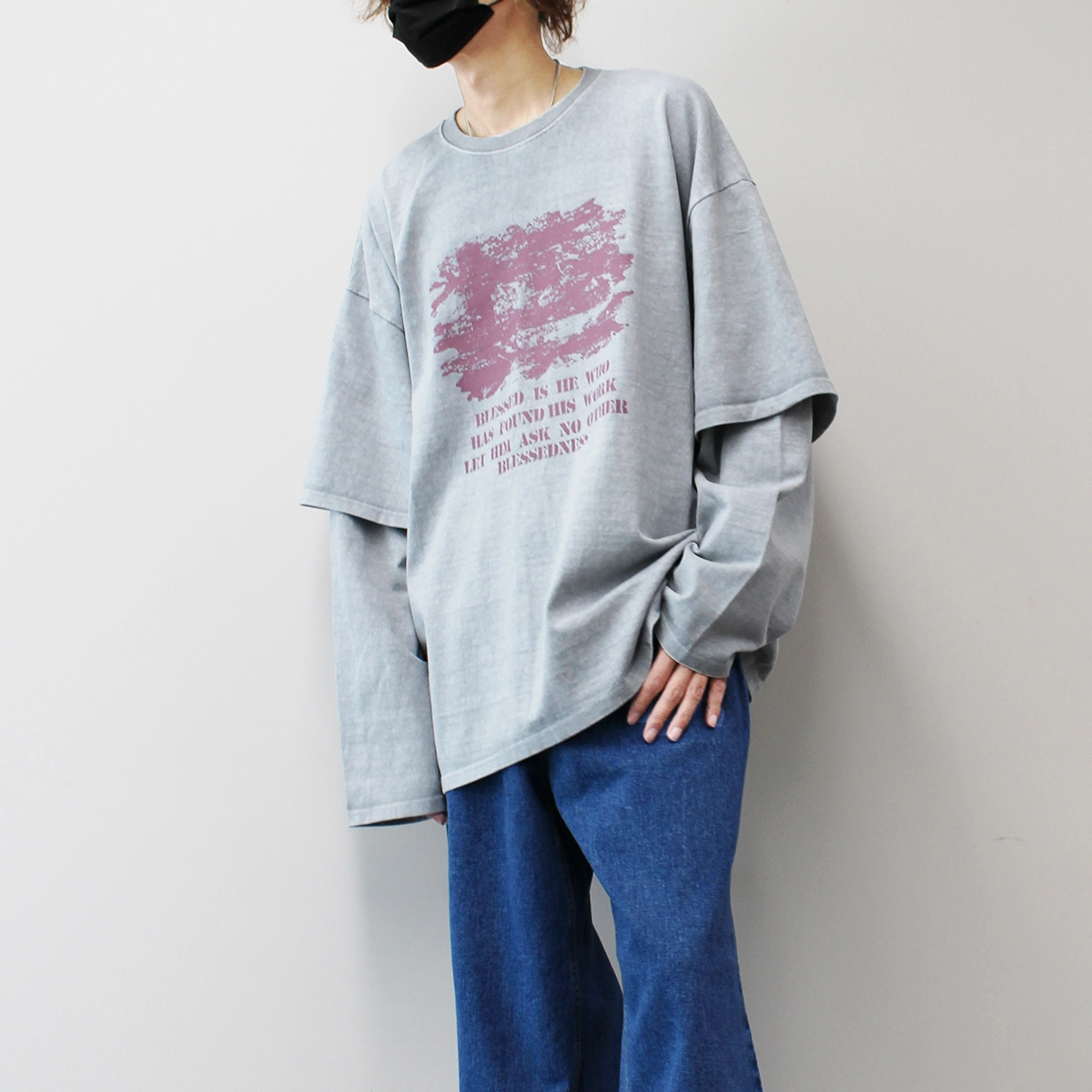 【IONSEOUL】Link Pigment Layered Long Sleeve T-Shirt 4JH202 플래그 레이어드티
