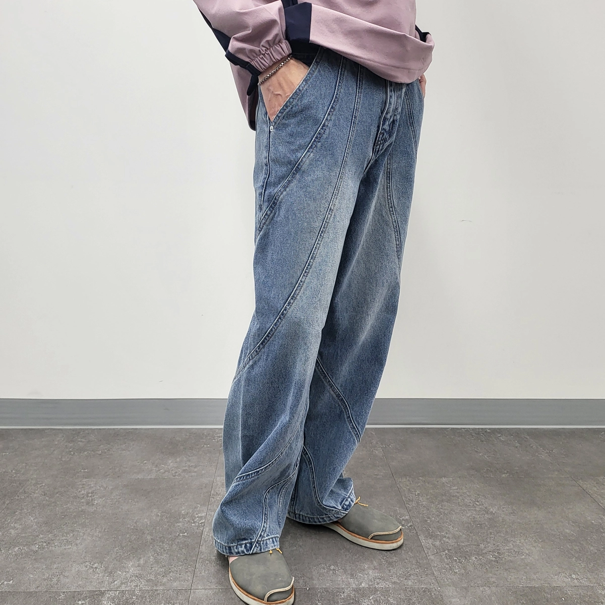 【YOURNUS】Vortex Washing Wide Denim Pants YOURNUS (ユアノス) - ボルテックスウォッシングワイドデニム