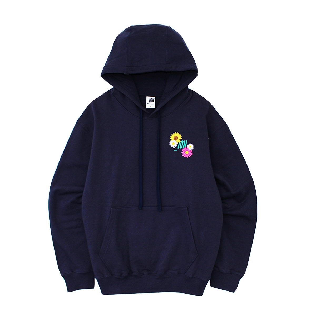 IONSEOUL Four Flower Embroidery Hoodie(Navy) : 아이온서울