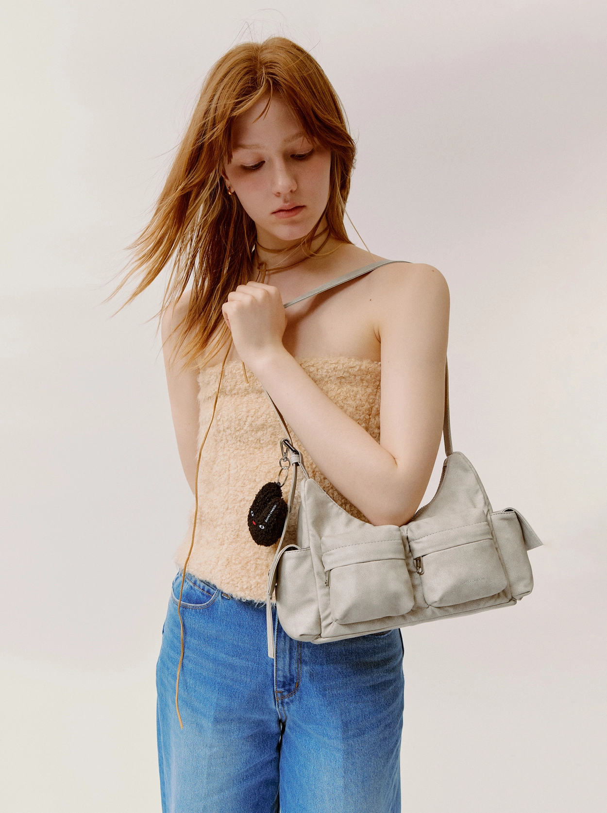 pocket mug bag M vintage ivory : SAMO ONDOH GLOBAL 